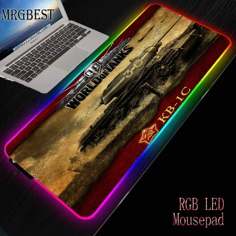 

MRGBEST Tank World Artillery Attack High Quality Gaming Large RGB Lockedge MousePad Home Office Computer Table Mat Player Speed