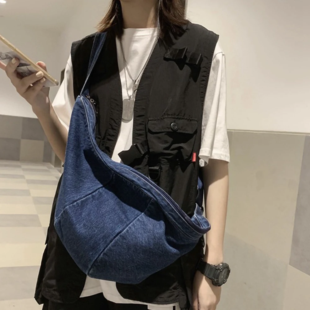 

Canvas Shoulder Bags,High Capacity Shopping Bag for Women,Crossed Body Denim Bag,Messenger Bag