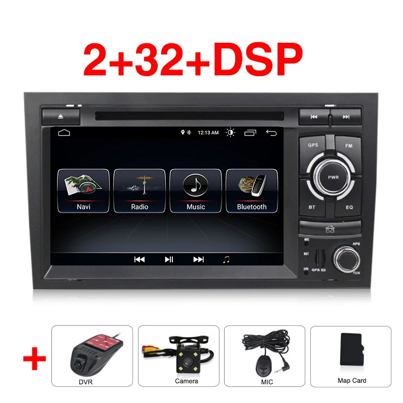 Android 9,1 автомобильный dvd-плеер радио аудио gps Navi для audi A4 2002-2008 S4 RS4 8E 8F B9 B7 с wifi BT RDS CAN шина - Цвет: Car dvd camera DVR