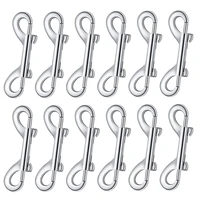 hot 12 pieces double ended bolt snaps hook zinc alloy double trigger clips home pet accessory for linking dog leash