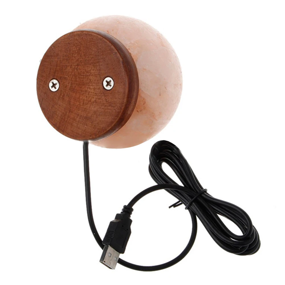 

Hand Carved Office Gift Home Decor Yoga With Base Led Ball Salt Lamp Colors Changing Release Negative Ions Round USB Powered