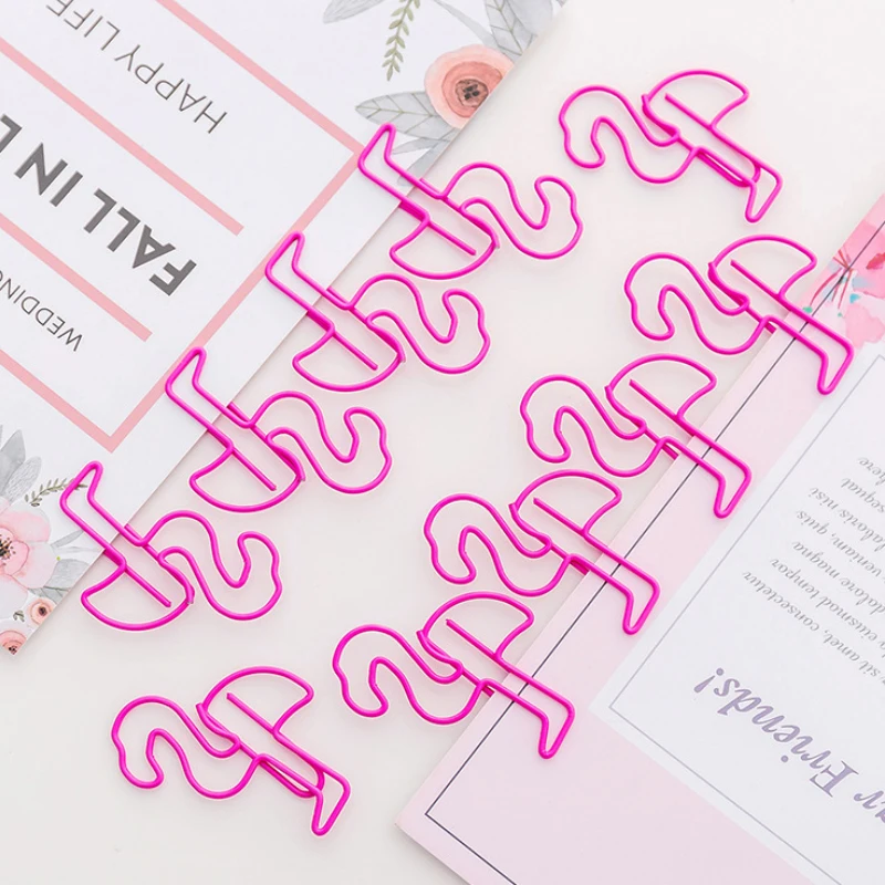 100 шт./лот милые розовые красные Фламинго металлические закладки планировщик