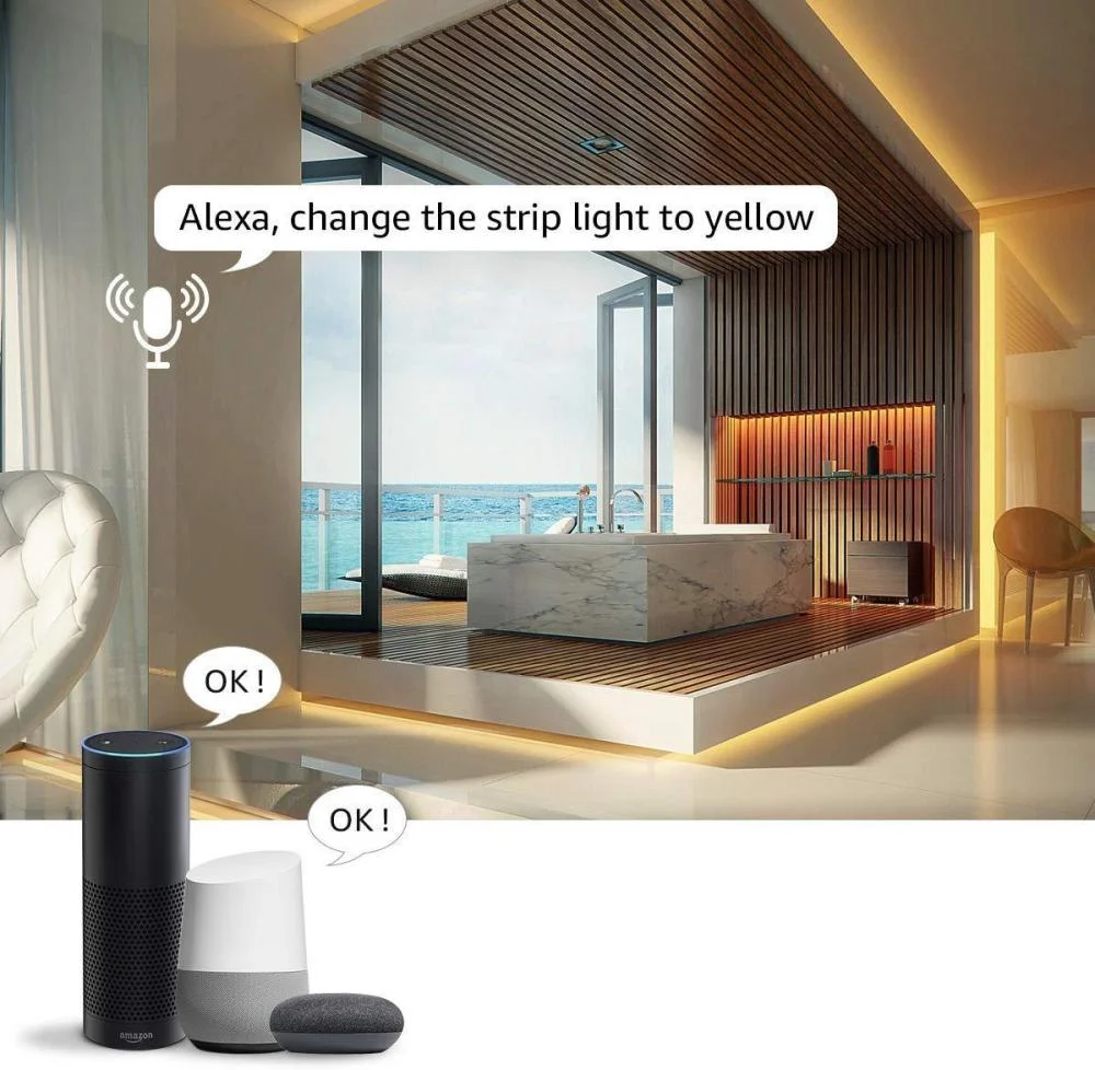 Светодиодная музыкальная светильник вая лента 5050 комплект световой ленты с Wi-Fi