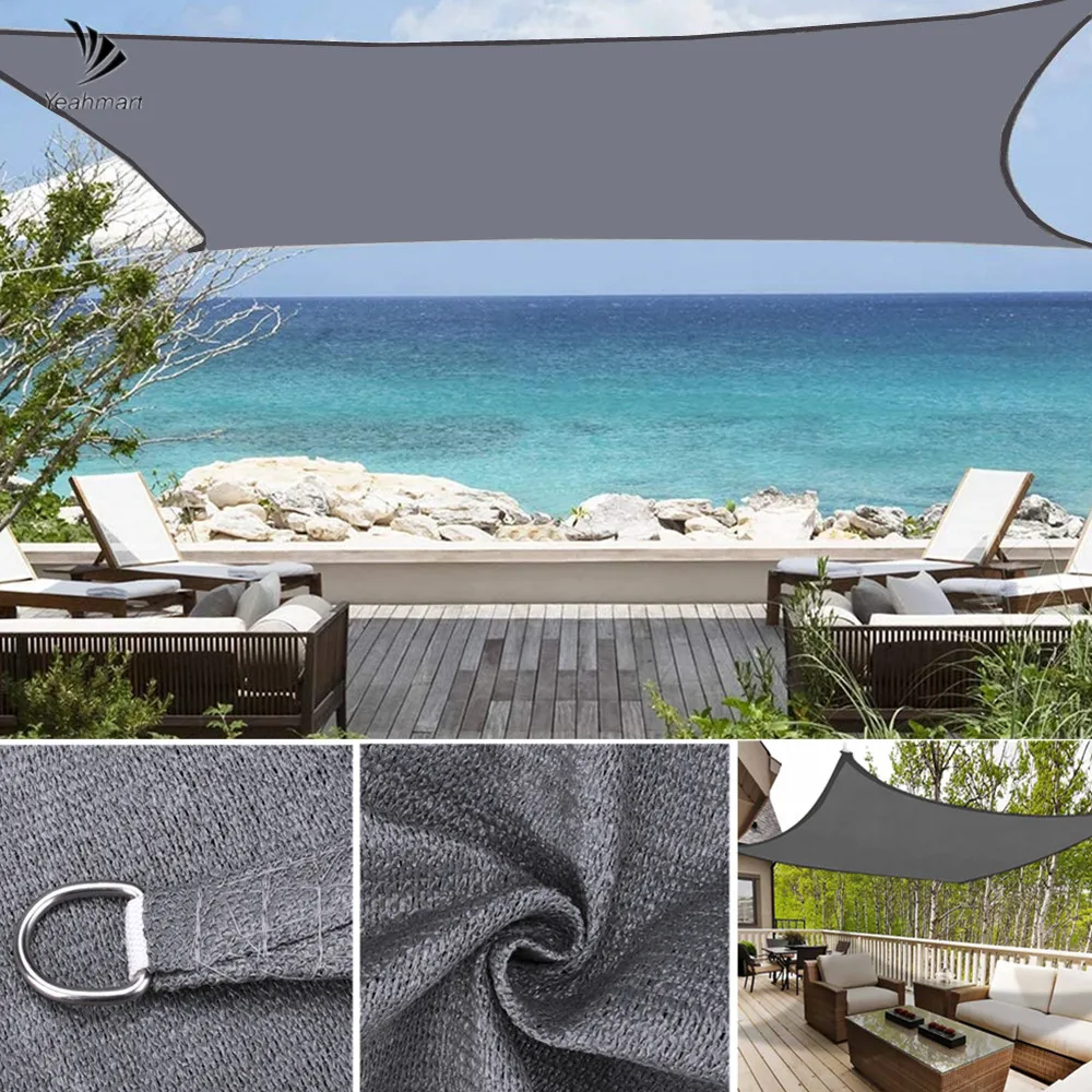 

4x3m 2x3m Awning With Ropes Breathable Sun Shade Net Tarp Tent Shade Garden Sunshade Outdoor Camping Fishing Hiking Sun Shelter