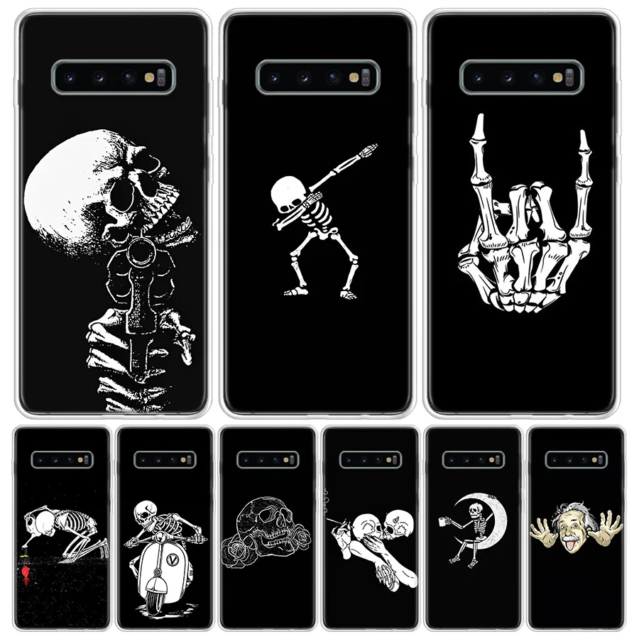 Чехол со скелетом и забавным черепом для Samsung Galaxy A51 A71 A50 A10 A20E A30 A40 A70 M30S A01 A21 A6 A7 A8