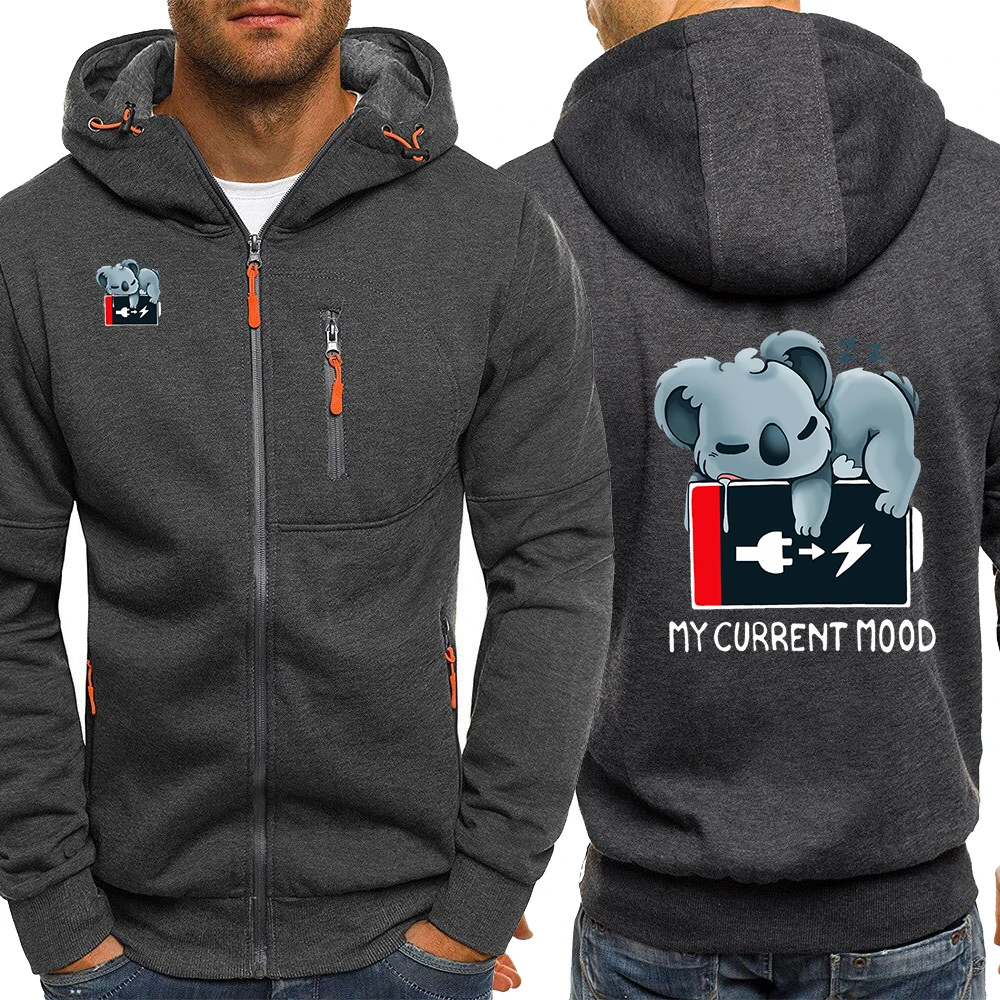 

My Current Mood Sleep Funny Hooded Male Casual Zipper Sweatshirts Hot Sale Autumn Hip Hop Hoodies Fashion Harajuku Men Hoodie