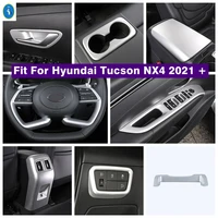 dashboard door bowl lift button lights control armrest box panel cover trim for hyundai tucson nx4 2021 2022 accessories matte