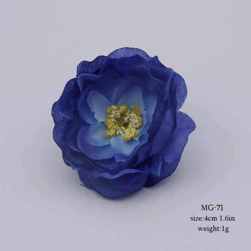 BLUE 10 шт. Многослойные лепесток искусственные цветы цветок голова для свадьбы украшение дома Рождество День цветок хорошо DIY шелк Hardwork - Цвет: BLUE