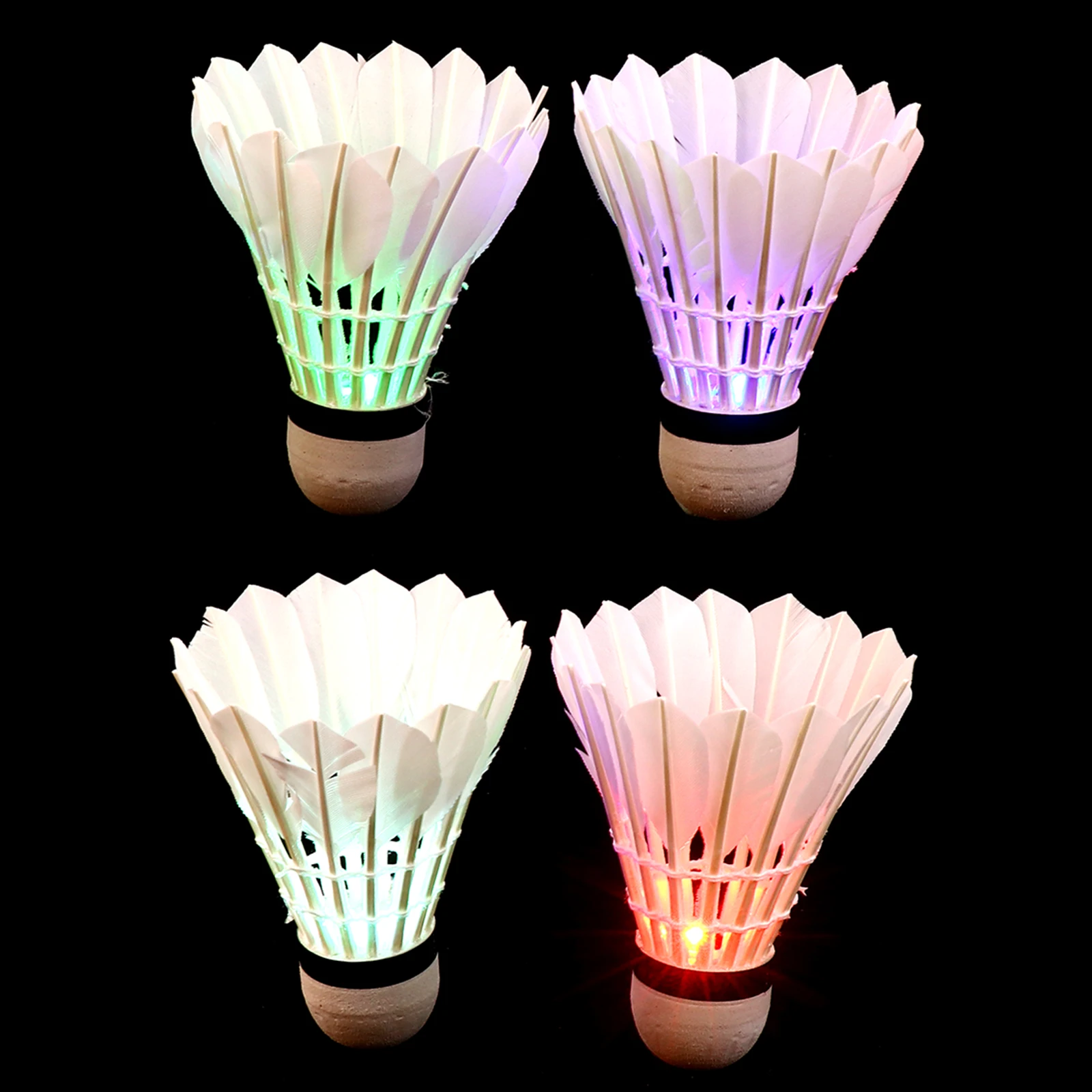

4pcs Creative LED Badminton Chic Luminous Shuttlecocks Exercise Badminton