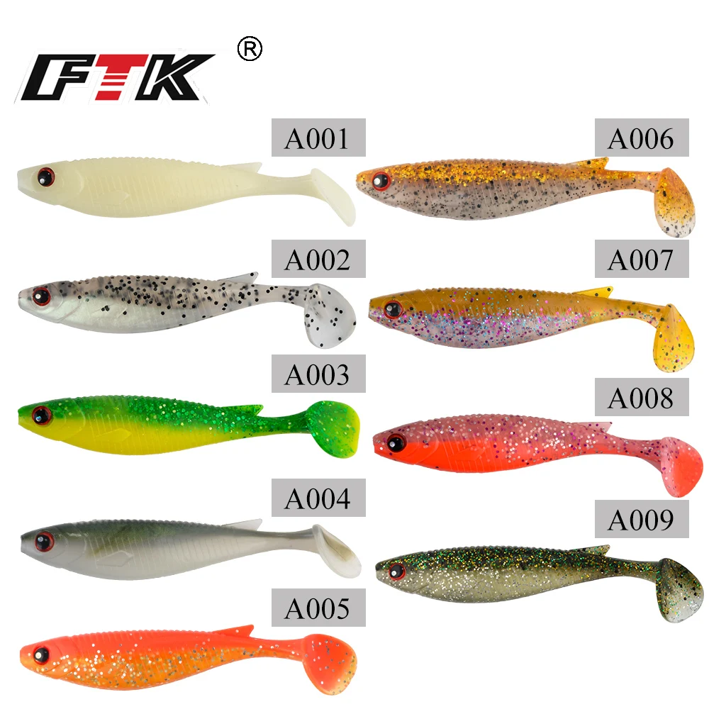 

FTK Diverse Colors Fishing Fake Lure For Floating Wobblers Pike Bait Shads Tackle Bass PikeSoft Body Lur Length 10cm Weight 8g