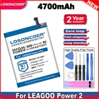 Аккумулятор LOSONCOER для LEAGOO Power 2 Pro, сменный аккумулятор на мобильный телефон, 4700 мАч, бесплатные инструменты, подставка, держатель, наклейки
