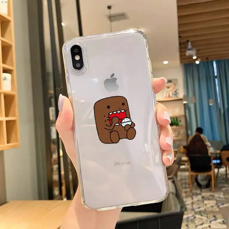 Cute Domo-kun Phone Case For iPhone 11 12 Mini 13 Pro XS Max X 8 7 6s Plus 5 SE XR Transparent Shell | Mobile Cases &amp Covers