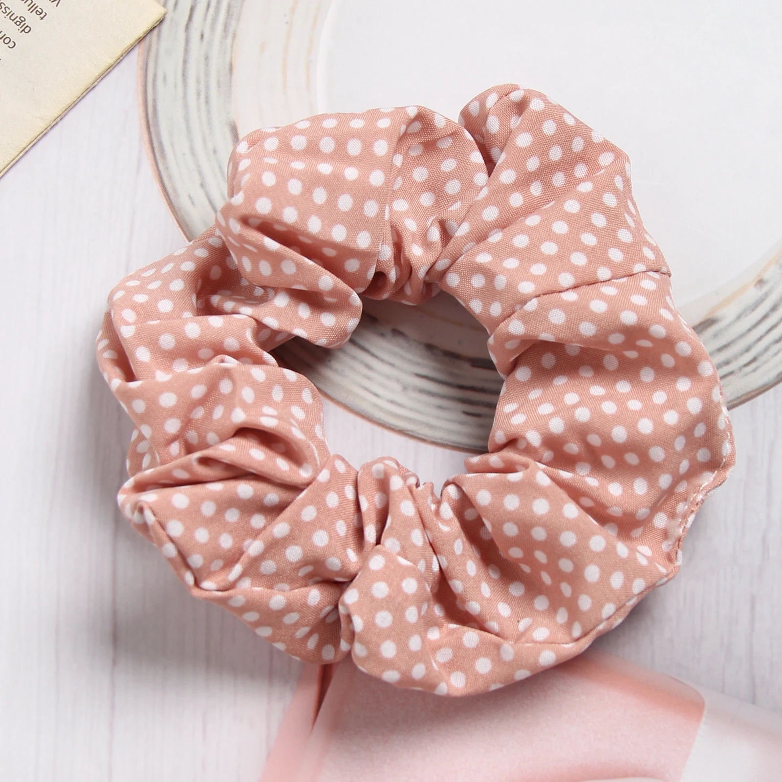 1 шт. шифоновая резинка для волос в горошек