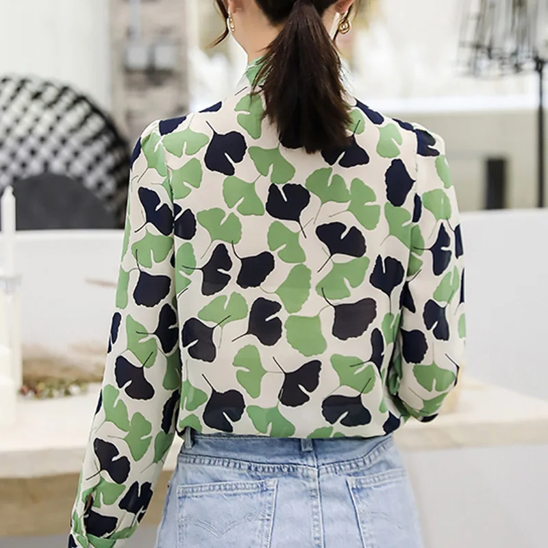 

2021 Autumn New Korean Women Fashion Loose Long Sleeve Floral Printing Chiffon Shirts Women Tops Blusas Mujer De Moda 5993 50