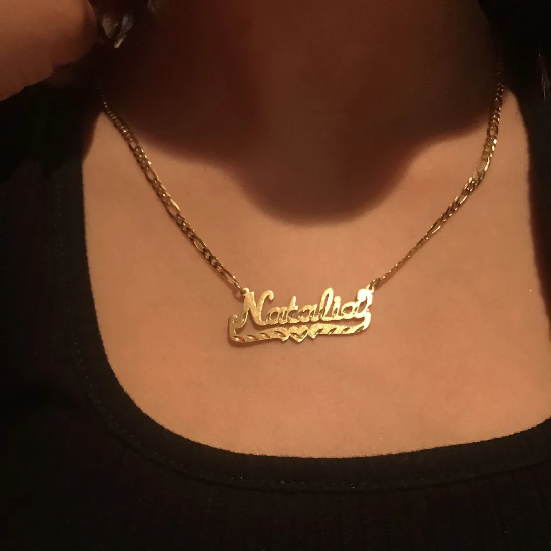 Personalisierte Name Halskette Mit Herz Zwei Ton Halskette 18K Gold-Platte Doppel Platte Brief Anhänger Schmuck Geschenk für frauen Mädchen