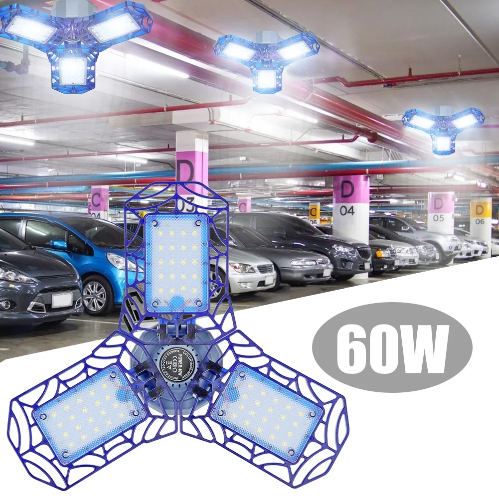 60W E27 LED Garage Light AC85-265V 6000LM High Bay Industrial Lamp for Ceiling Indoor Lighting Workshop Supplies | Лампы и освещение