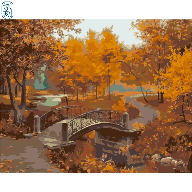 Цвет дерева. 40x50 см, живопись по номерам, сделай сам, настенное искусство, украшение гостиной, пейзаж, фигура, животное, цветок, мультфильм - Цвет: FE209