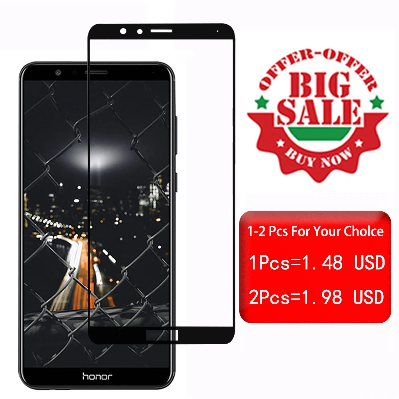 9D Защитное стекло для huawei honor 7x закаленное huawey Защитная пленка экрана verre hono7 x tremp x7