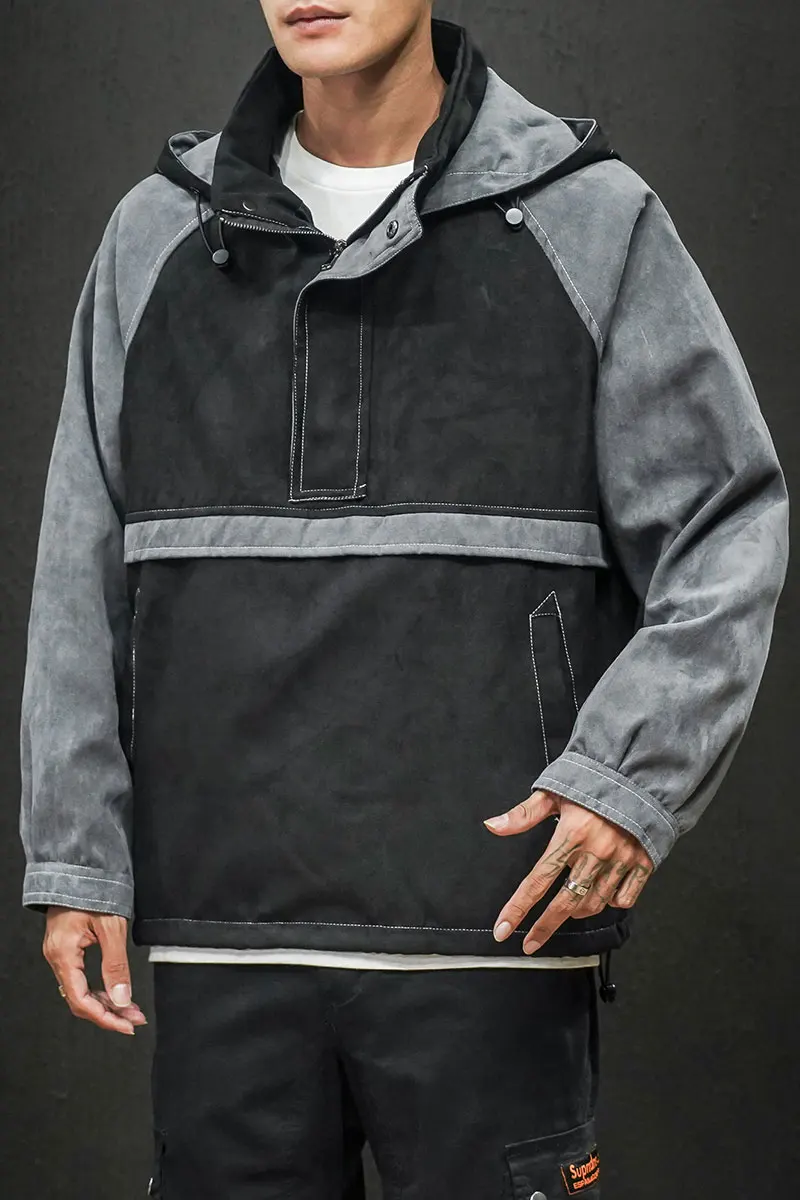 2020 лоскутный пуловер с капюшоном куртка ветровка мужской спортивный костюм