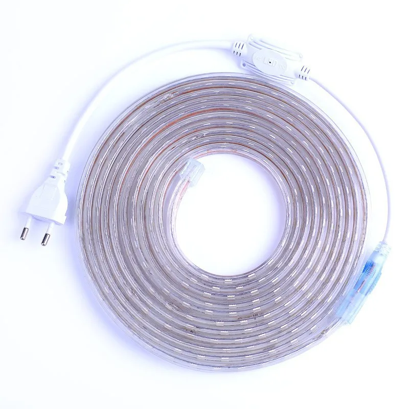 

SMD 5050 AC220V LED Strip Flexible Light 60leds/m Waterproof RGB Led Tape LED Light with Power Plug1M/2M/3M/5M/6M/10M/15M/25M