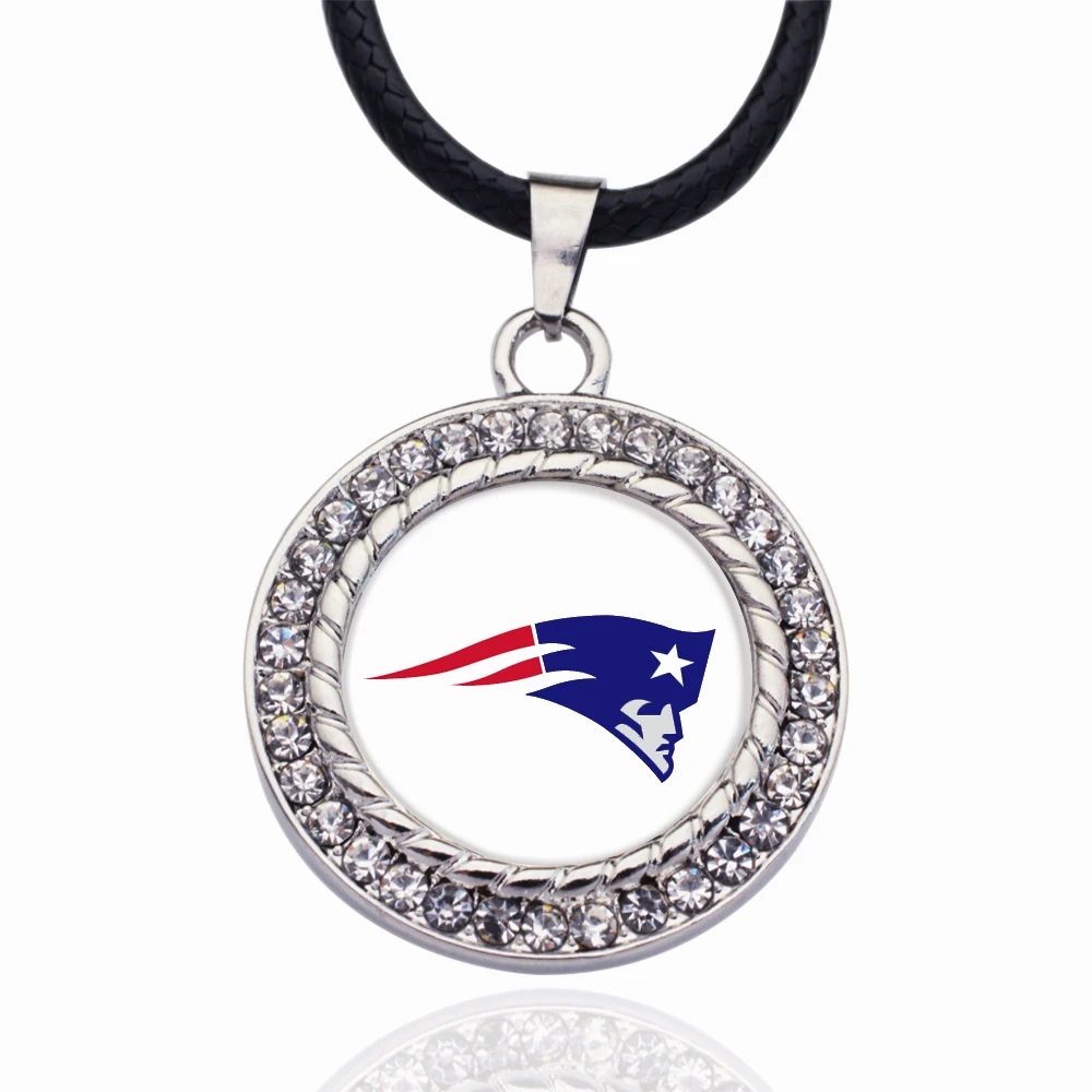 Новое ожерелье подвеска из цинкового сплава с кристаллами патриотов сделай сам