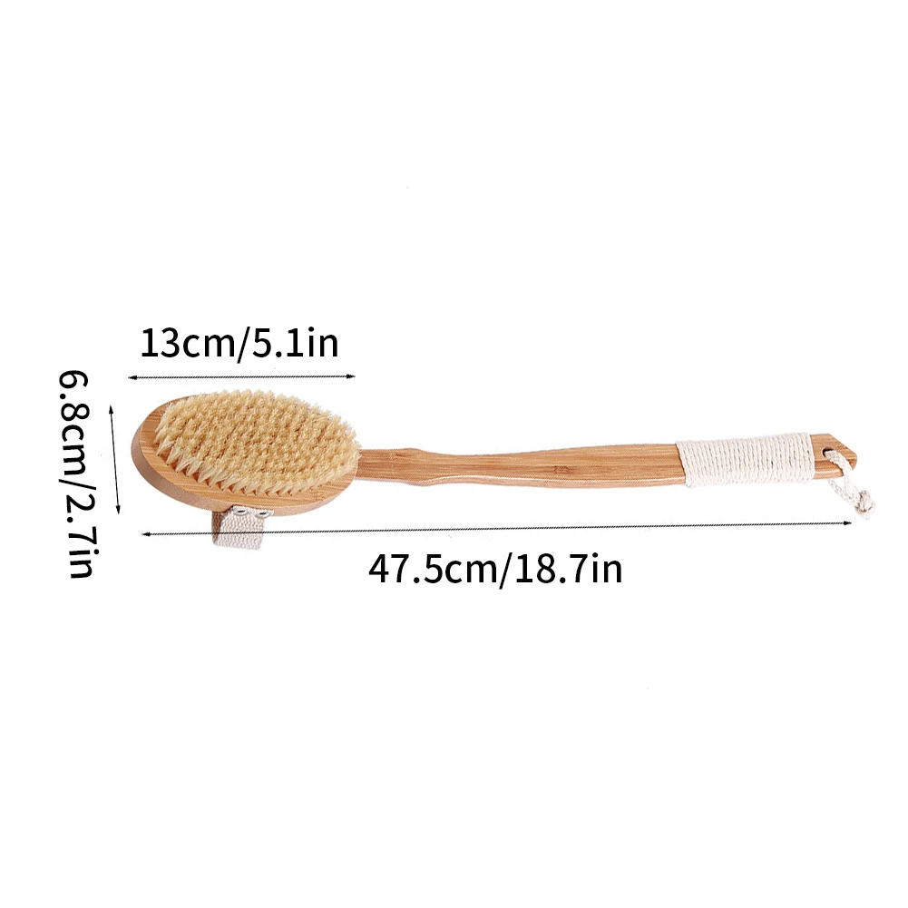 

Natural Bristle Bath Brush Exfoliating Wooden Body Massage Shower Brush SPA Woman Man Skin Care Dry Body Brush For Clean Skin