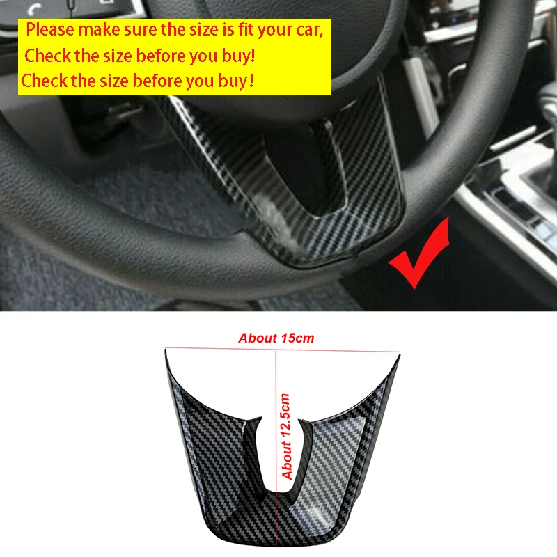 Стильная черная крышка оправы рулевого колеса из АБС-углеволокна для салона