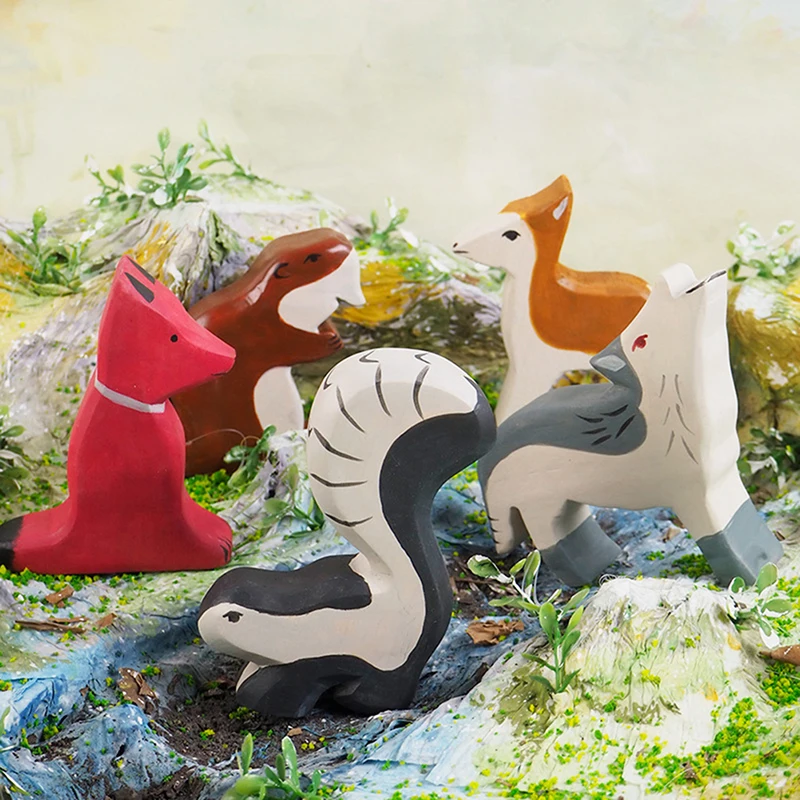 

Деревянные игрушки-животные для детей ручной работы фигурки познавательные игрушки Монтессори для раннего развития для детей