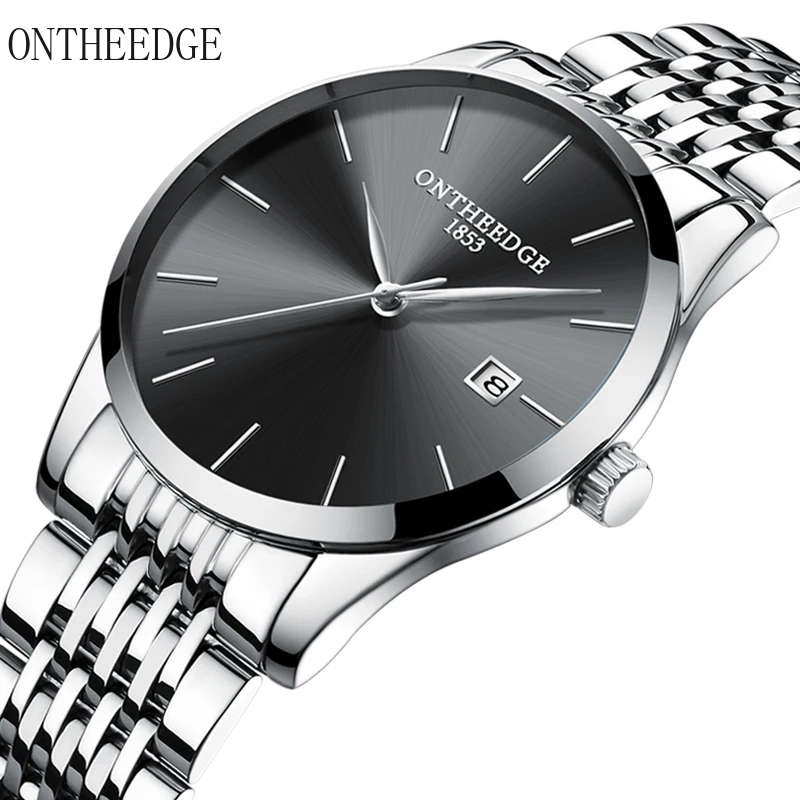 

Authentic Automatic Ultra-thin Men's Fine Steel Belt Quartz Men's Watch Calendar Waterproof Korean Business Men's Watch Simple