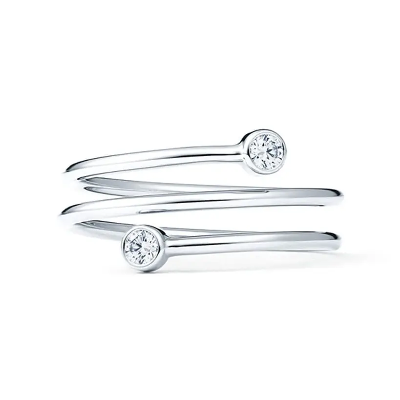 

Personality, fashion contracted zircon coil ring