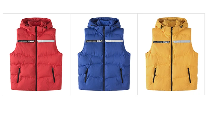 Semir, хлопковый жилет, мужской, Молодежный, хит, цветной, с буквенным принтом, с капюшоном, мужской жилет, теплый, короткий, параграф, тренд, без рукавов, жилет