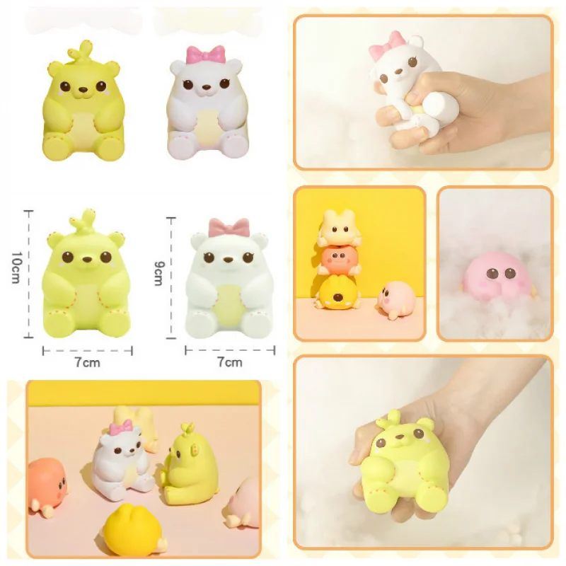 

Kawaii Animal Squeeze Toy Cure Appease Bear Squishy Anti Stress Anxiety Decompression Toy Blind Box Collectible Birthday Gifts