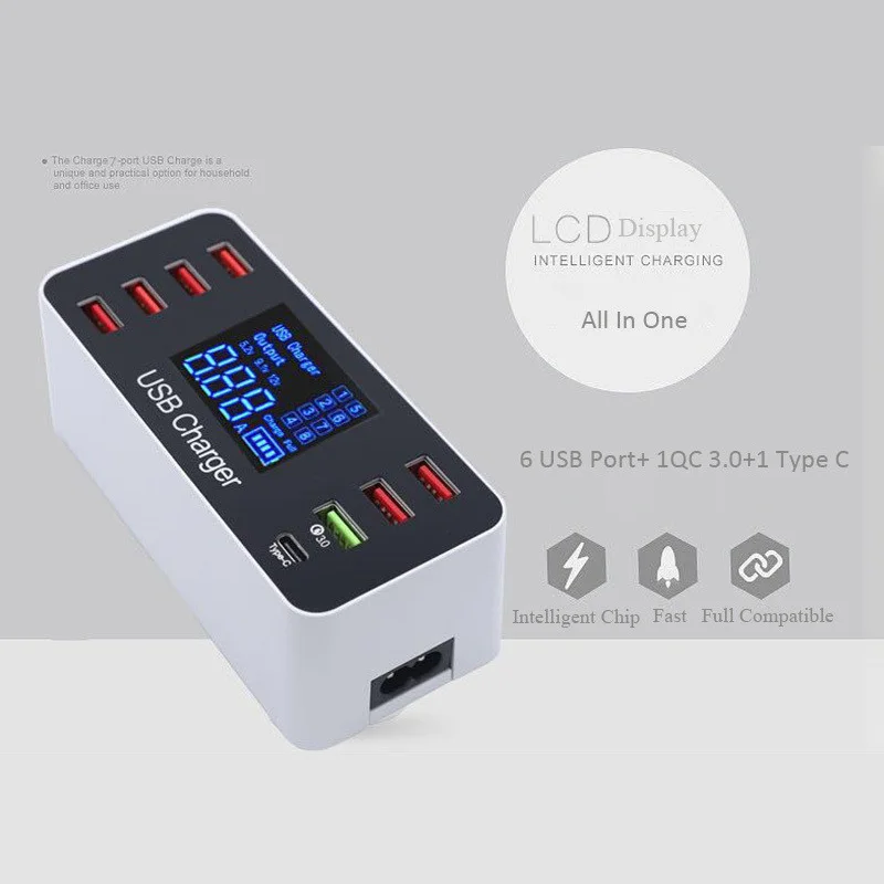 Топ 8 портов мульти быстрое Usb зарядное устройство Quick Charge 3 0 несколько зарядная