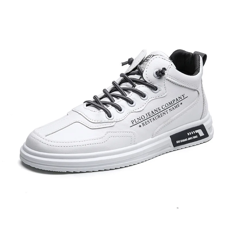 

2021 Early Autumn New Fashion Street Style PU Casual Shoes Comfortable Flat Lace-up Shallow Men's Vulcanize Shoes Wear-resisting
