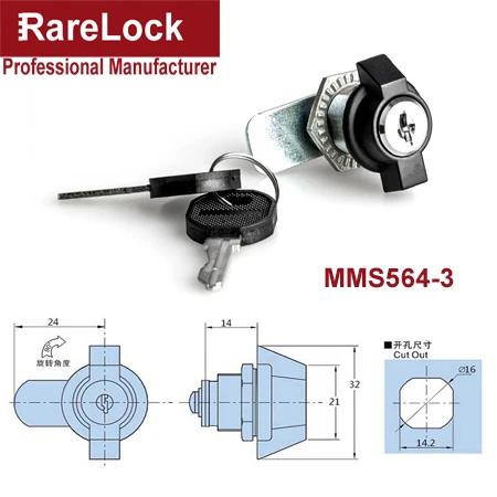 MMS564-3 Rarelock ручка шкафа кулачковый замок для хранения-коробка для ювелирных изделий Чехол почтовый ящик электронный файл шкаф офисный продукт промышленности MS564 hh - Цвет: MMS564-3