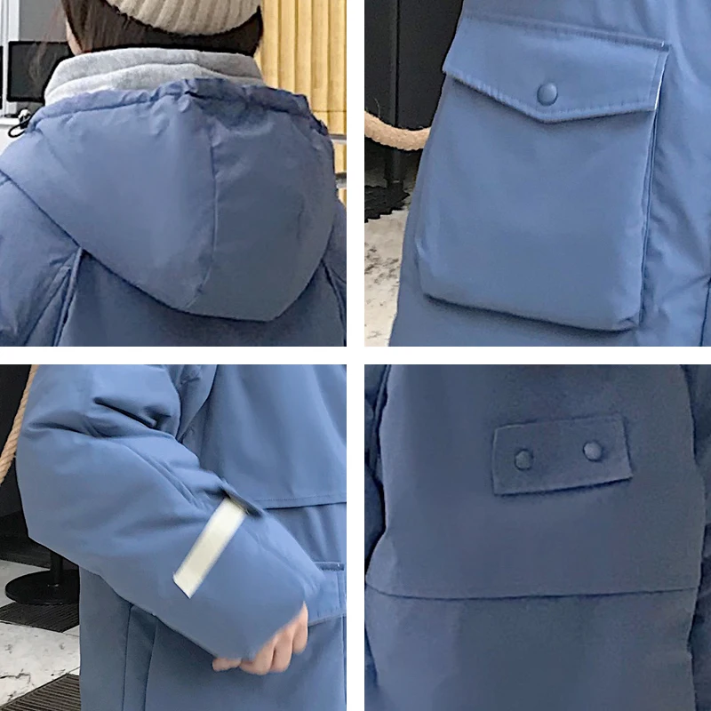 Женская куртка с капюшоном оверсайз свободная зимняя подкладкой 2019|Женские