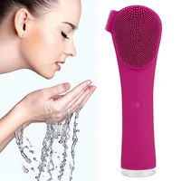 mini electric facial cleansing brush waterproof sonic cleansing brush silicone handheld pore deep cleansing brush usb recharge