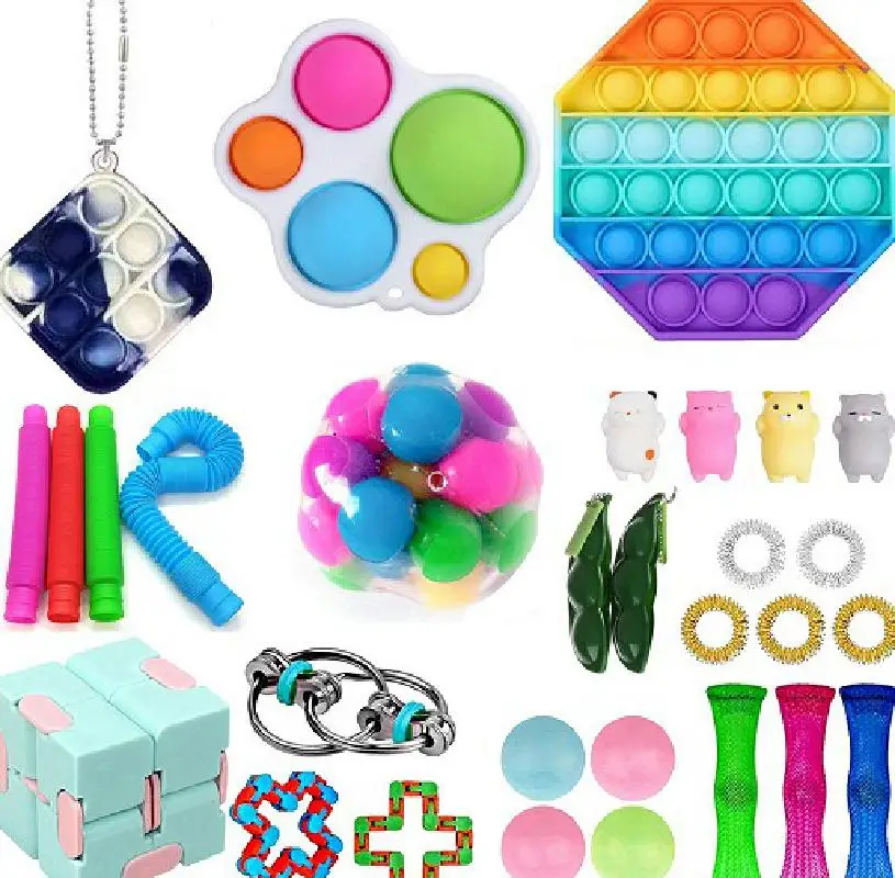 

Fidget Toys Set Anti Stress Pop It Push Bubble Antistress Relief Autism Anxiety Anti Stress Bubble Decompressed Game For Adults