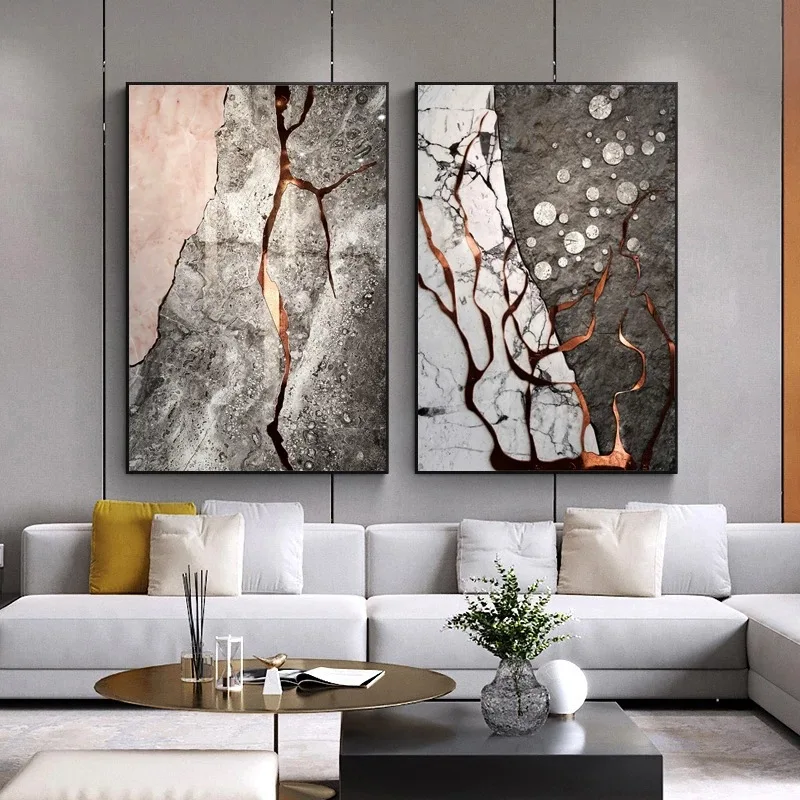 

Modern Marble Texture Line Canvas Painting Abstract Posters for Living Room Home Decoration Minimalist Art Prints Painting