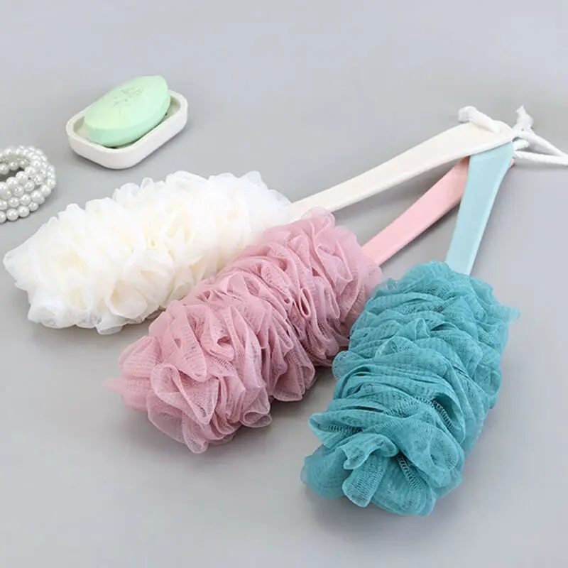 Натуральная губка для душа Loofa с длинной ручкой 3 цвета|Банные щетки губки и