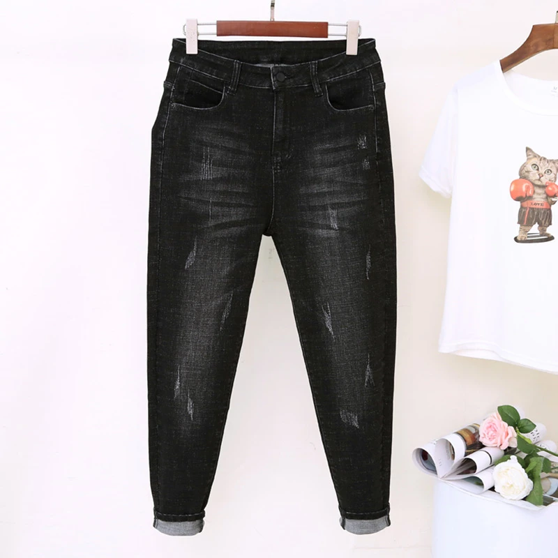 

5XL High Waist Jeans Women Vintage Plus Size Jeans Femme Harem Pants Loose Boyfriend Denim Jeans Streetwear Trousers Women K581