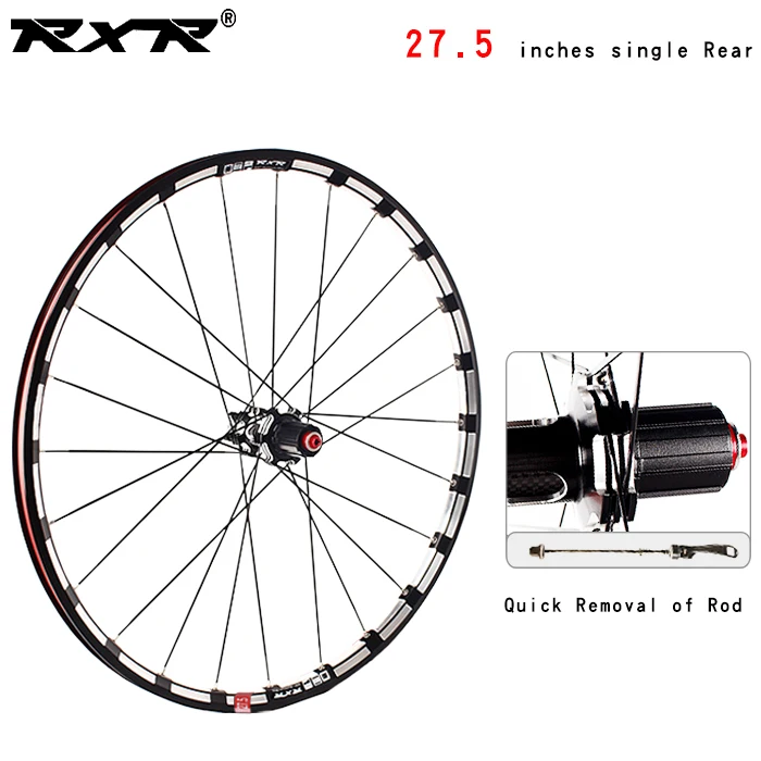 27.5 black Rear QR RXR 27," RX233 колесная карбоновая ступица MTB дисковый тормоз 5 подшипников комплекты велосипедных колес горный велосипед 7-11Speed через ось/QR MTB колеса - Цвет: 27.5 black Rear QR