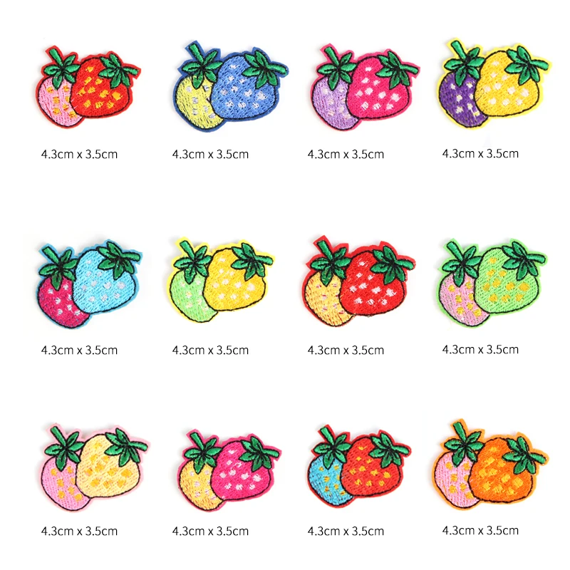 Патчи с фруктами и клубничками для одежды 12 шт. патчи наклейки вышивкой значки |