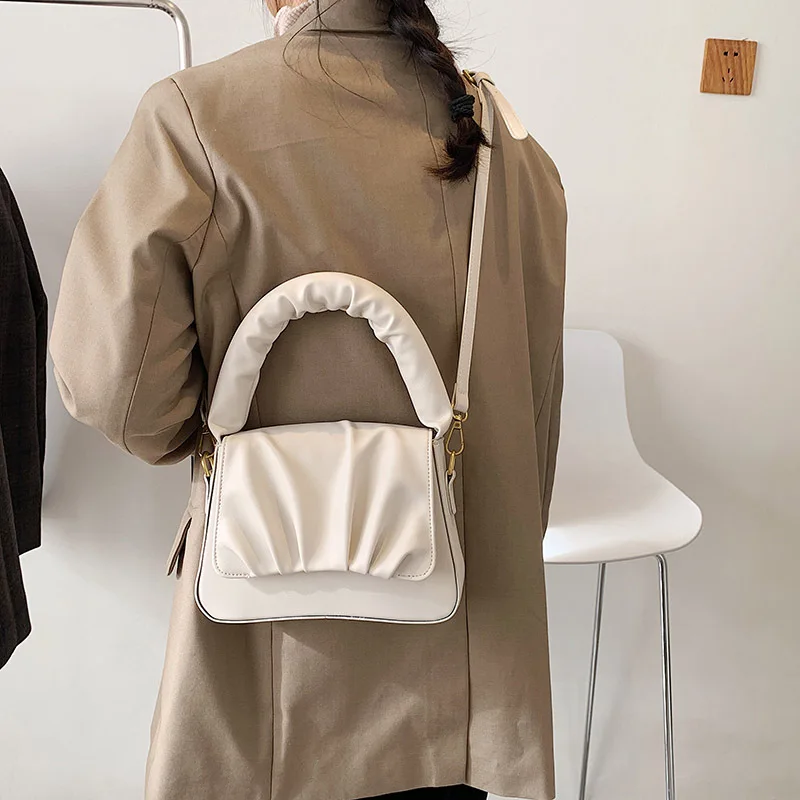 

Высококачественные кожаные складные сумки, новинка весны 2021, простая повседневная модная женская сумка через плечо, индивидуальная женска...