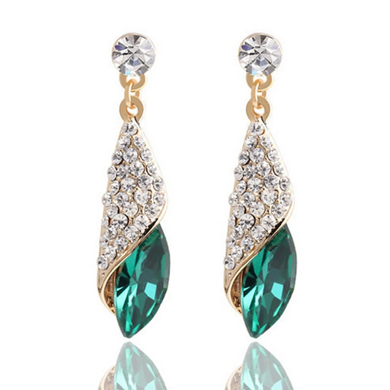 

Crystal Earrings Gold Color Jewelry Fashion Female For Women Rhinestone Water Drop Elegant Jewelry Earring