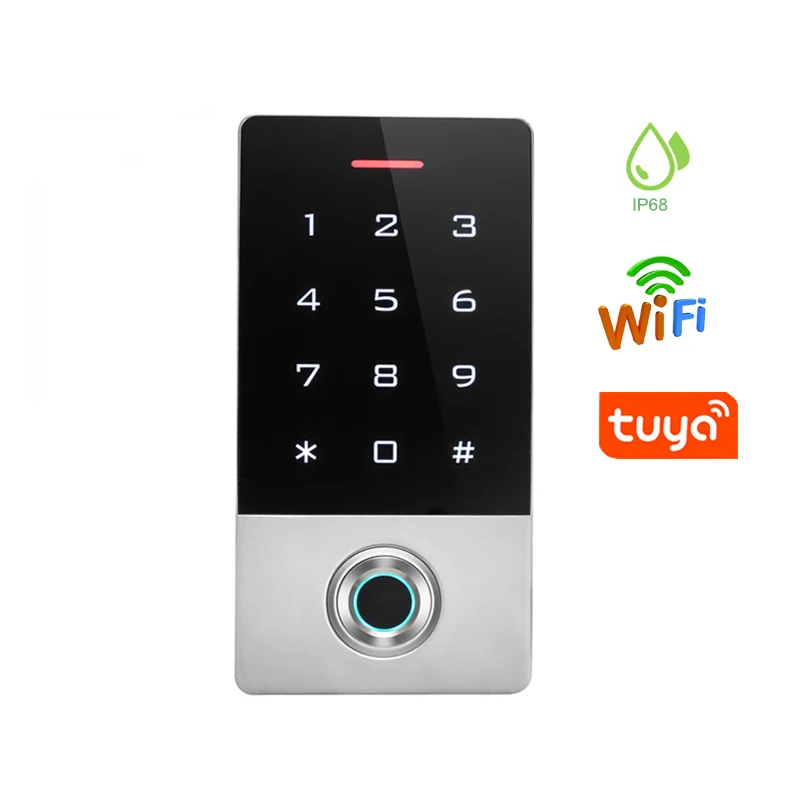 

IP68 Waterproof WIFI TUYA APP Add User Biometric Fingerprint Access Controller System RFID Card Standalone Door Access Control