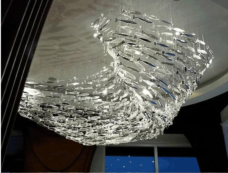 Декор для рыбного магазина простые современные подвесные светильники ресторана