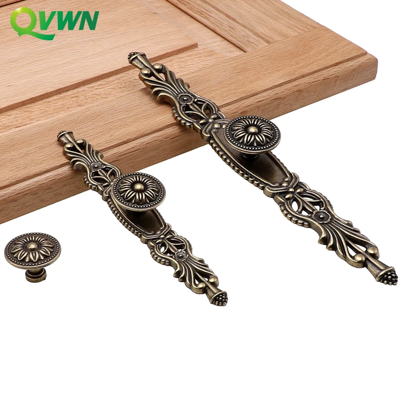 QVWN антикварные бронзовые ручки и для кухонного шкафа шкаф мебель деревянная