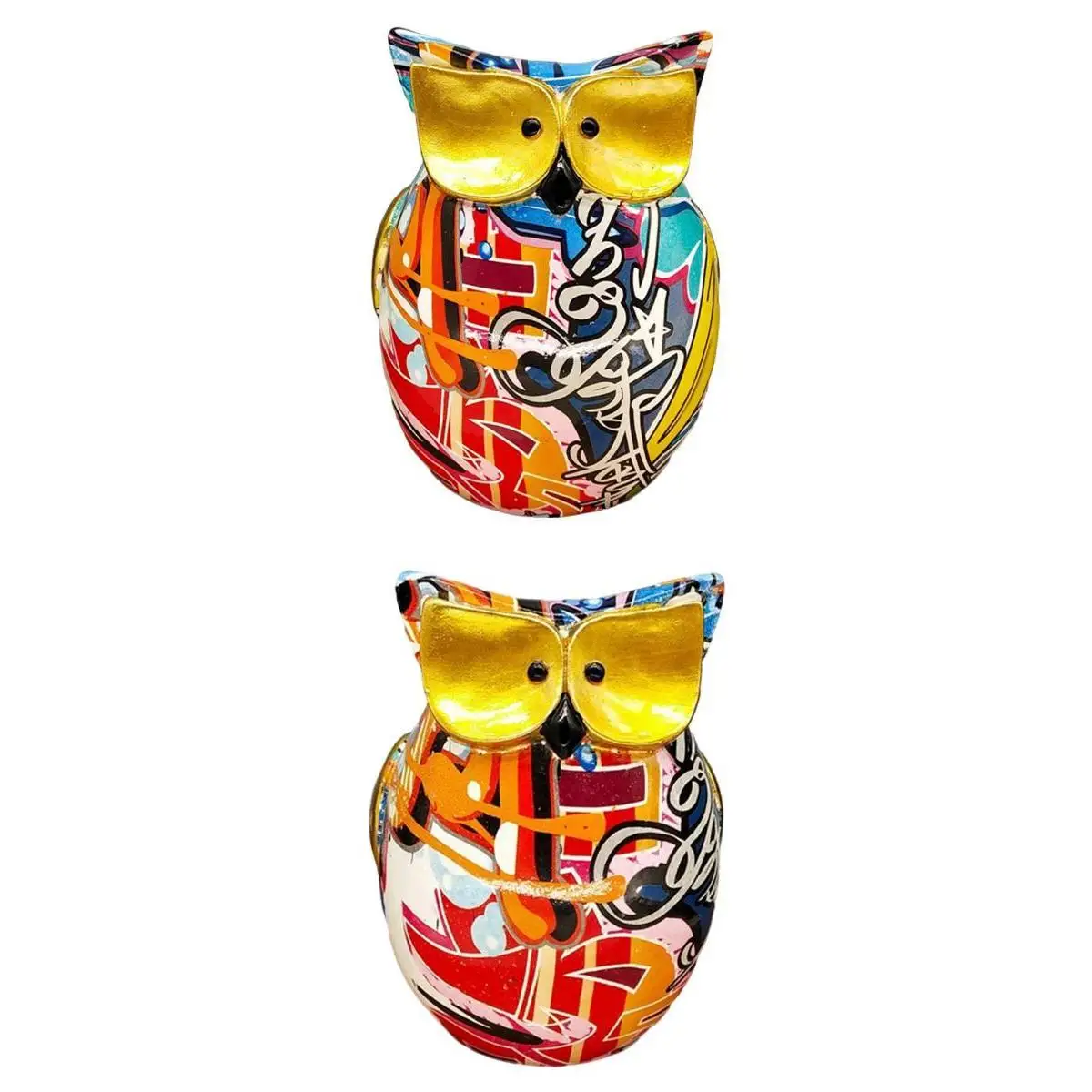 

2pcs Modern Owl Statue Decoration Home Bookcase Figurine Bedroom Ornaments