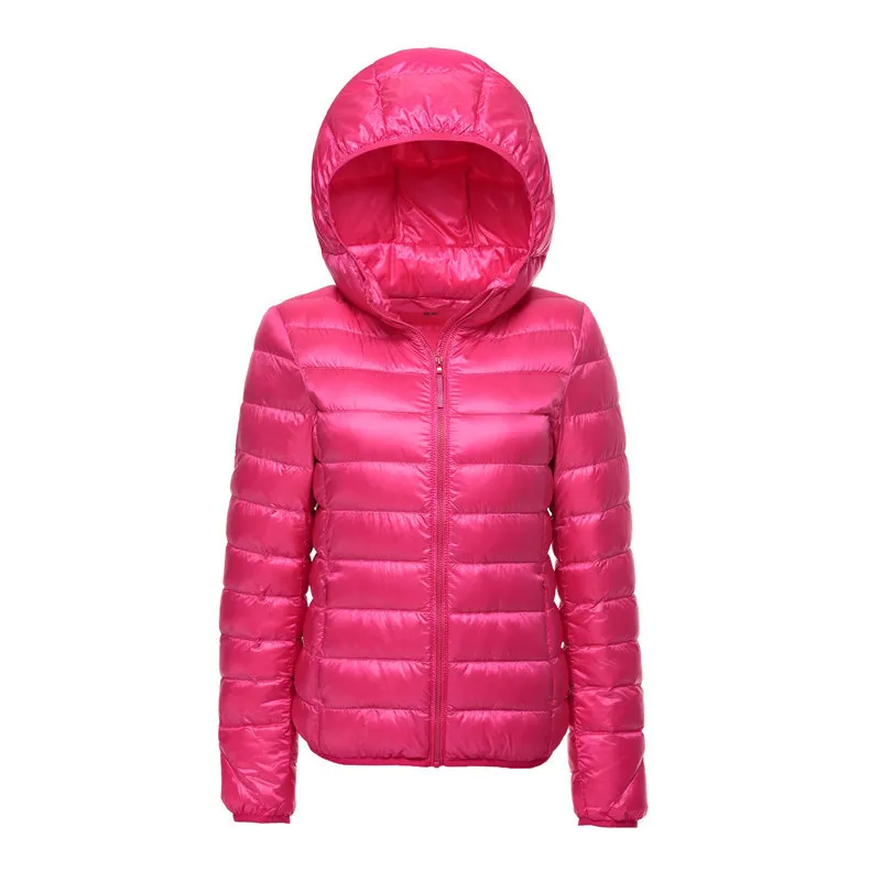 

Large size S-8XL Winter Women Ultralight Thin Down Jacket White Duck Down Hooded Jackets Long Sleeve Warm Coat Female Outwear